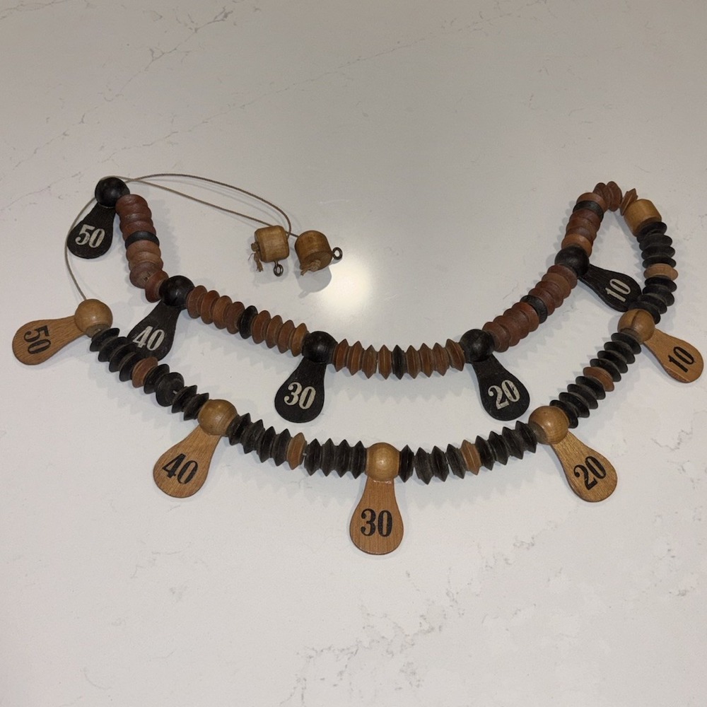 Vintage Wood Score Keeper Billiard Pool Table Score Beads COUNTER Wooden